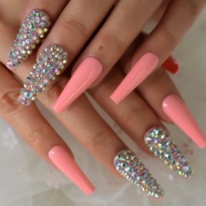 NWT long pink nails